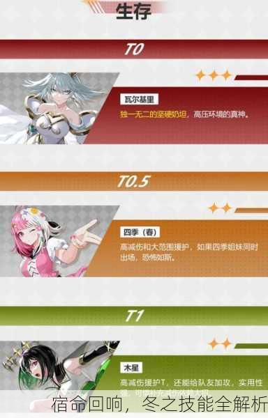 宿命回响，冬之技能全解析