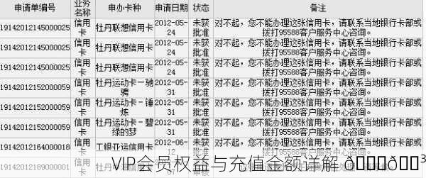 VIP会员权益与充值金额详解 📈💳