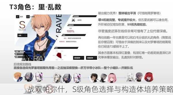 战双帕弥什，S级角色选择与构造体培养策略