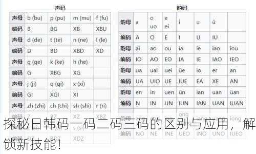 探秘日韩码一码二码三码的区别与应用，解锁新技能！