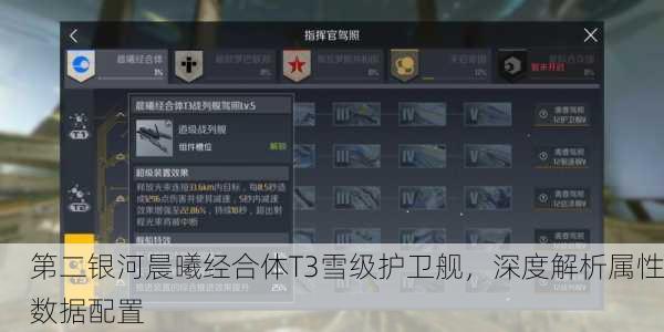 第二银河晨曦经合体T3雪级护卫舰，深度解析属性数据配置