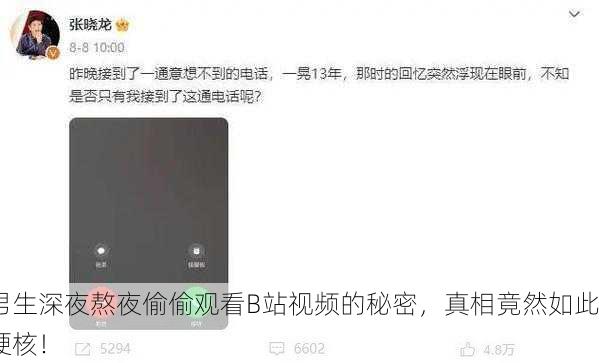 男生深夜熬夜偷偷观看B站视频的秘密，真相竟然如此硬核！