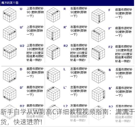 新手自学从W到高C详细教程视频指南：满满干货，快速进阶！