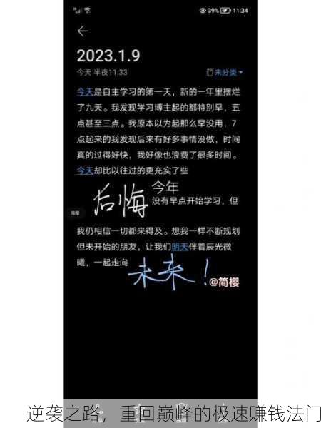 逆袭之路，重回巅峰的极速赚钱法门