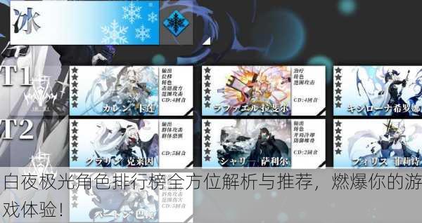 白夜极光角色排行榜全方位解析与推荐，燃爆你的游戏体验！