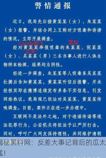 揭秘黑料网：反差大事记背后的瓜太猛！