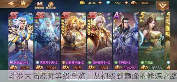 斗罗大陆魂师等级全览，从初级到巅峰的修炼之路