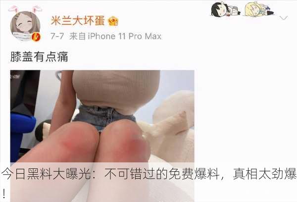 今日黑料大曝光：不可错过的免费爆料，真相太劲爆！