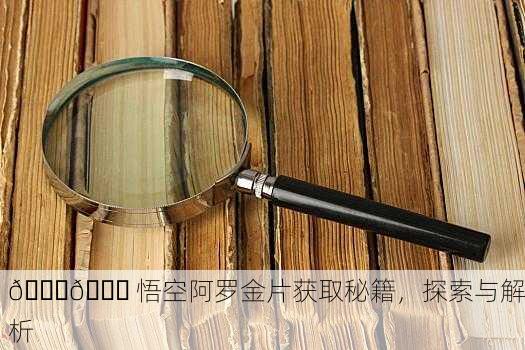 📖🔍 悟空阿罗金片获取秘籍，探索与解析