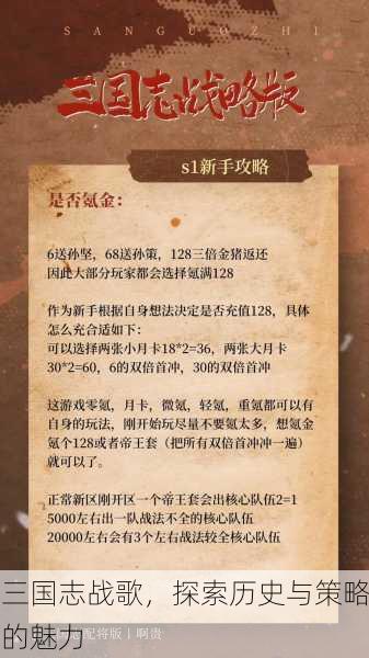 三国志战歌，探索历史与策略的魅力