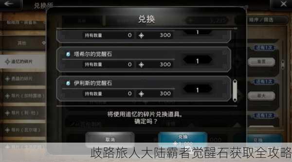 歧路旅人大陆霸者觉醒石获取全攻略