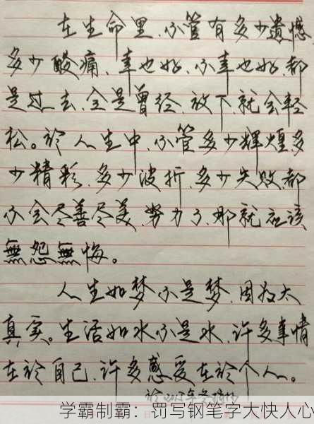 学霸制霸：罚写钢笔字大快人心