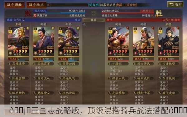 🛡️三国志战略版，顶级混搭骑兵战法搭配🎉
