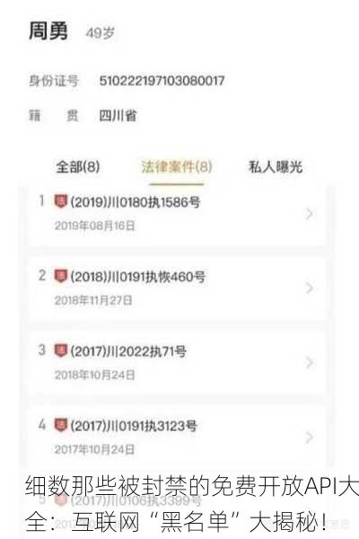 细数那些被封禁的免费开放API大全：互联网“黑名单”大揭秘！
