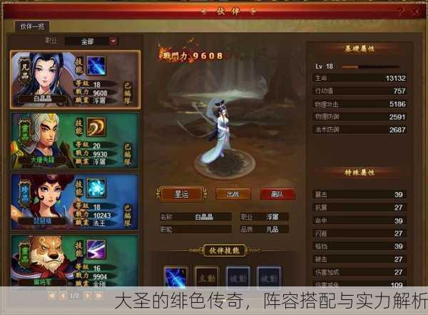 大圣的绯色传奇，阵容搭配与实力解析
