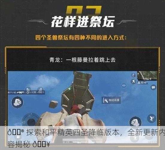 🎮 探索和平精英四圣降临版本，全新更新内容揭秘 🔥
