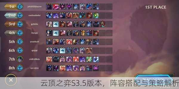云顶之弈S3.5版本，阵容搭配与策略解析