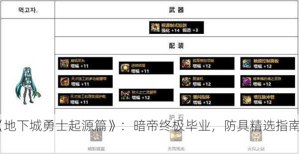 《地下城勇士起源篇》：暗帝终极毕业，防具精选指南！