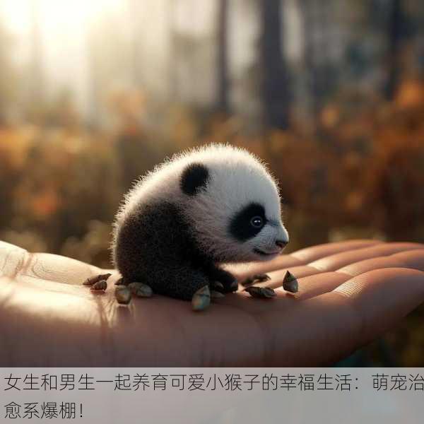 女生和男生一起养育可爱小猴子的幸福生活：萌宠治愈系爆棚！