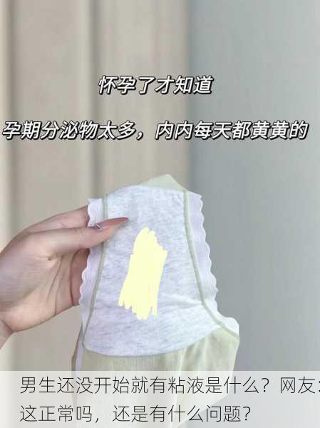 男生还没开始就有粘液是什么？网友：这正常吗，还是有什么问题？