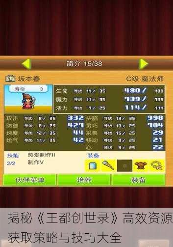 揭秘《王都创世录》高效资源获取策略与技巧大全