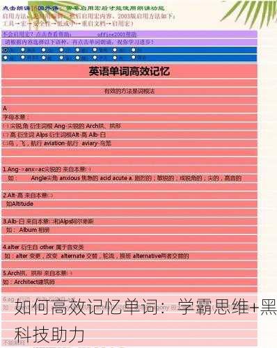 如何高效记忆单词：学霸思维+黑科技助力