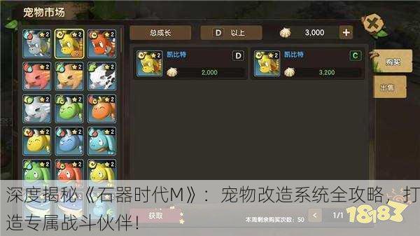 深度揭秘《石器时代M》：宠物改造系统全攻略，打造专属战斗伙伴！