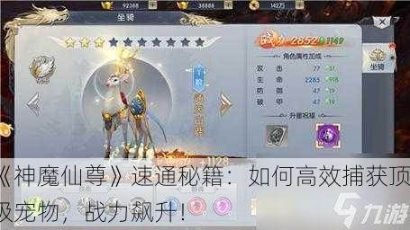 《神魔仙尊》速通秘籍：如何高效捕获顶级宠物，战力飙升！