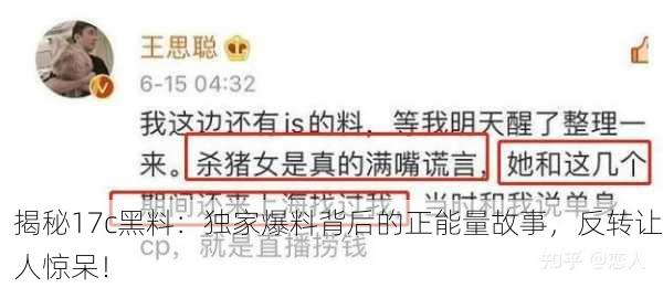 揭秘17c黑料：独家爆料背后的正能量故事，反转让人惊呆！