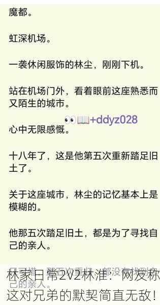 林家日常2V2林淮：网友称这对兄弟的默契简直无敌！