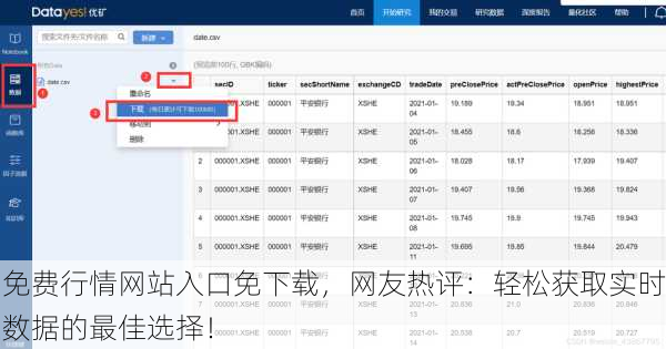 免费行情网站入口免下载，网友热评：轻松获取实时数据的最佳选择！
