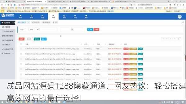 成品网站源码1288隐藏通道，网友热议：轻松搭建高效网站的最佳选择！