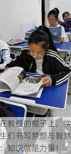 在教授的棍子上，学生们书写梦想与智慧：知识就是力量！