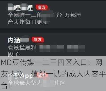 MD豆传媒一二三四区入口：网友热议，值得一试的成人内容平台！