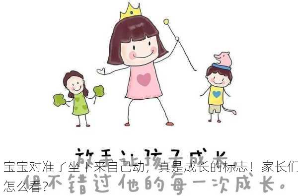 宝宝对准了坐下来自己动，真是成长的标志！家长们怎么看？