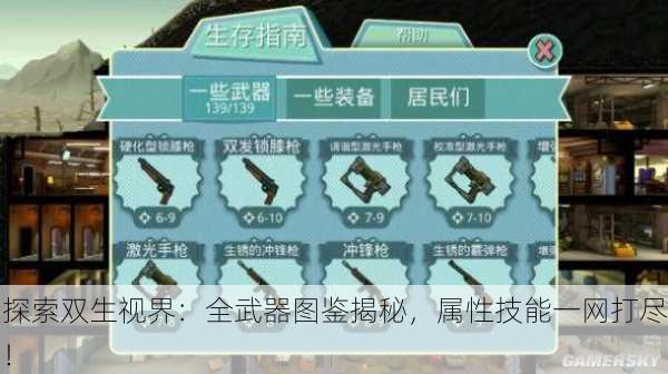 探索双生视界：全武器图鉴揭秘，属性技能一网打尽！
