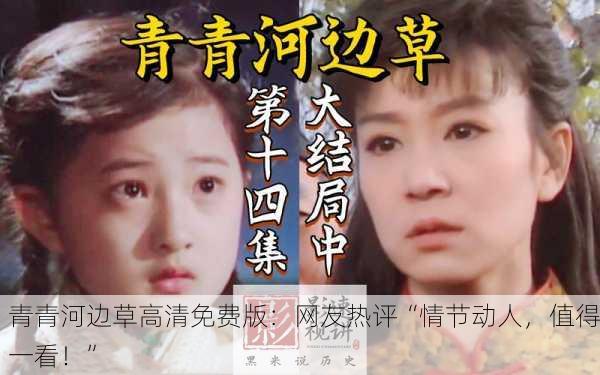 青青河边草高清免费版：网友热评“情节动人，值得一看！”