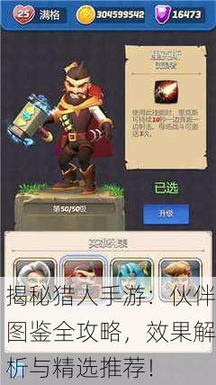 揭秘猎人手游：伙伴图鉴全攻略，效果解析与精选推荐！