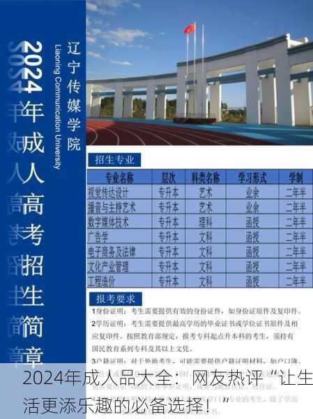 2024年成人品大全：网友热评“让生活更添乐趣的必备选择！”