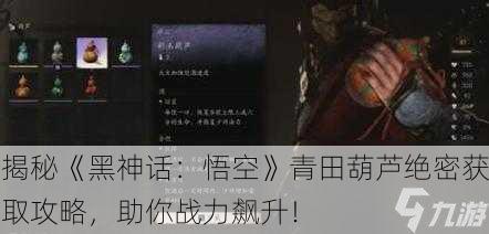 揭秘《黑神话：悟空》青田葫芦绝密获取攻略，助你战力飙升！