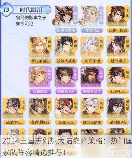 2024三国志幻想大陆巅峰策略：热门国家队阵容精选推荐！