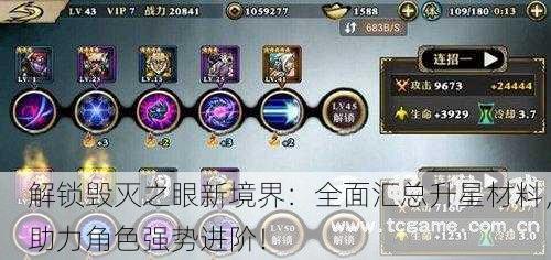 解锁毁灭之眼新境界：全面汇总升星材料，助力角色强势进阶！