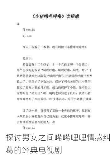 探讨男女之间唏唏哩哩情感纠葛的经典电视剧