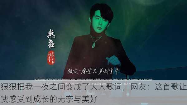 狠狠把我一夜之间变成了大人歌词，网友：这首歌让我感受到成长的无奈与美好