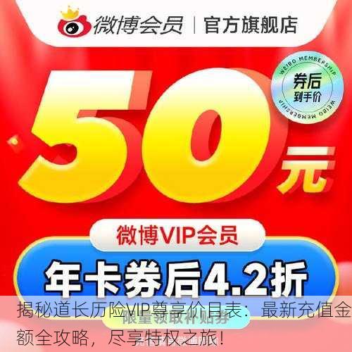 揭秘道长历险VIP尊享价目表：最新充值金额全攻略，尽享特权之旅！