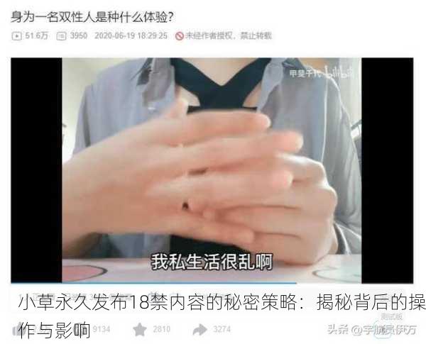 小草永久发布18禁内容的秘密策略：揭秘背后的操作与影响