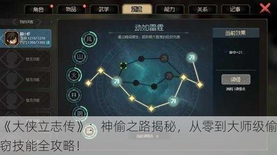 《大侠立志传》：神偷之路揭秘，从零到大师级偷窃技能全攻略！