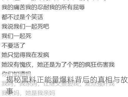揭秘黑料正能量爆料背后的真相与故事