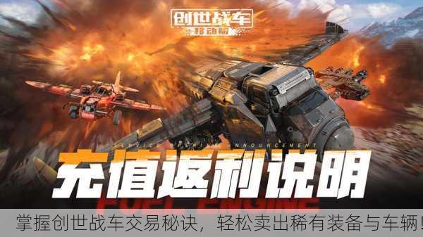 掌握创世战车交易秘诀，轻松卖出稀有装备与车辆！