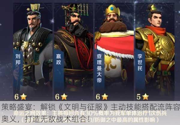 策略盛宴：解锁《文明与征服》主动技能搭配流阵容奥义，打造无敌战术组合！